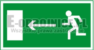 Znak 11 Kierunek do wyj. ewak w lewo 300x150 PF