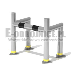 Odbojnica U-4 aluminiowa AluProSafe średnica 60,0 mm, wysokość 500 mm, wymiary wewnętrzne A=360 mm B=280 mm do przykręcenia