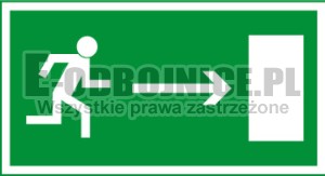 Znak 11 Kierunek do wyj. ewak w prawo 300x150 PF