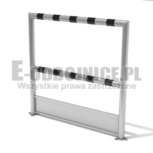 Barierka techniczna z progiem aluminiowa AluProSafe średnica 60,0 mm długość 1200 mm do przykręcenia