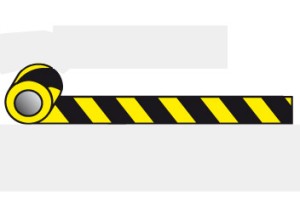 Taśma żółto-czarna 10cm x 33m przylepna