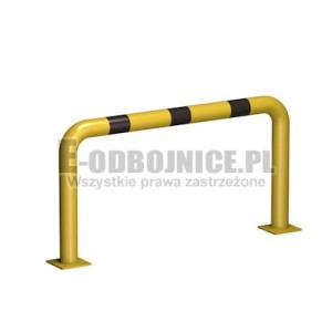 Odbojnica liniowa fi 76,1 mm, wysokość 620 mm,  długość 1200 mm. Malowana. Do przykręcenia.