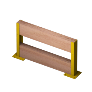 Odbojnica liniowa drewniana, kantówka 200x100 mm,  wysokość 600 mm długość do wyboru.