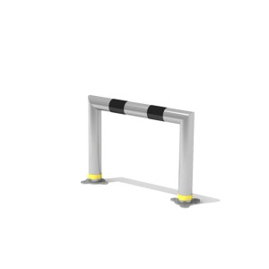 Odbojnica liniowa aluminiowa AluProSafe średnica 60,0 mm, wysokość 400 mm, długość 600 mm do przykręcenia
