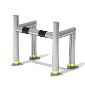 Odbojnica U-4 aluminiowa AluProSafe średnica 60,0 mm, wysokość 500 mm, wymiary wewnętrzne A=360 mm B=280 mm do przykręcenia