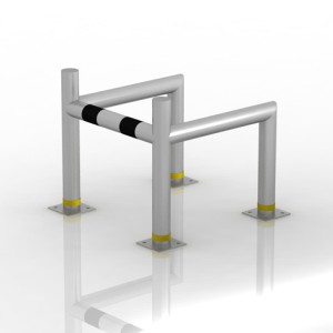 Odbojnica U-4 aluminiowa AluProSafe średnica 60,0 mm, wysokość 500 mm, wymiary wewnętrzne A=360 mm B=480 mm do przykręcenia