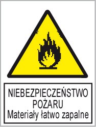 Znak 12 Materiały Łatwopalne 225x275 PB
