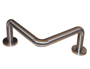 Odbojnica narożna stal nierdzewna średnica 42,4 mm wysokość 180 mm, długość 490 mm
