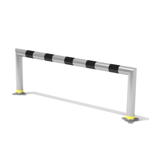 Odbojnica liniowa aluminiowa AluProSafe średnica 60,0 mm, wysokość 400 mm, długość 1200 mm do przykręcenia