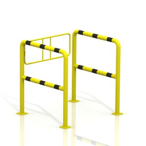 Barierka techniczna uchylna,  słupek 60,3 mm, skrzydło 900 mm z barierkami