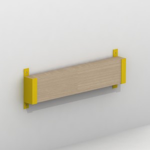 Odbojnica liniowa drewniana, kantówka 200x100 mm,  dwa mocowania, długość belki 1000 mm pozioma
