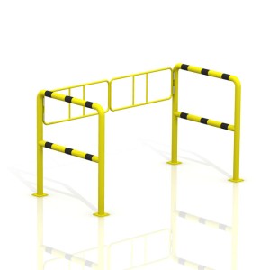Barierka techniczna uchylna,  słupek 60,3 mm, skrzydło 900 mm z barierkami